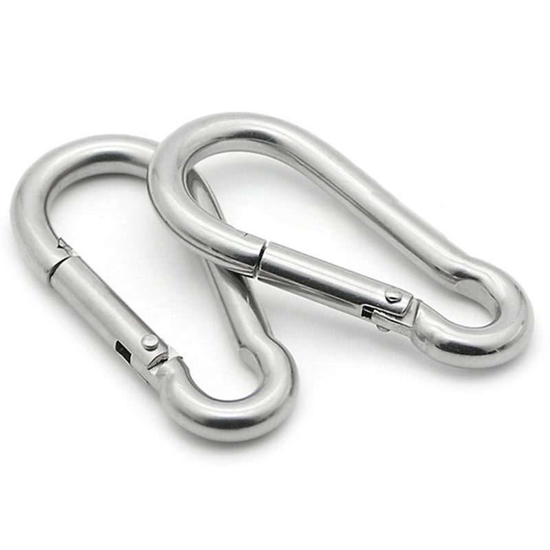 Lind Kitchen 2-Pack M6 Ceiling & Wall Mount Hanging Hardware Fitting Set 304 Stainless Steel Heavy Duty Strip Pad Eye Hook Plate + Snap Hook for Yoga Hammock Swing Marine Boat Application - Image 5